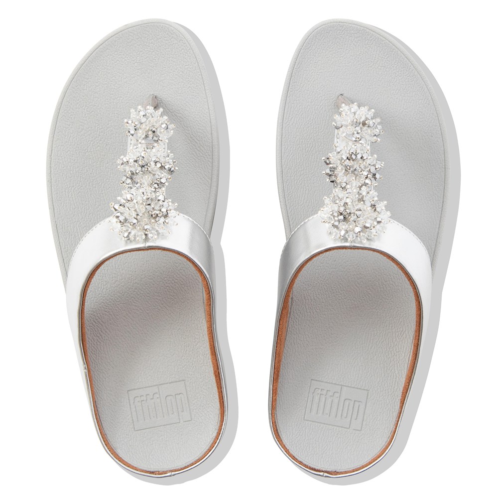 Fitflop Womens Sandals Silver - Fino Toe-post - 14HUXTBYR